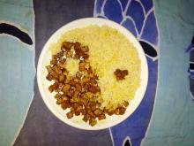 My tofu, served with rice as a yin-yang